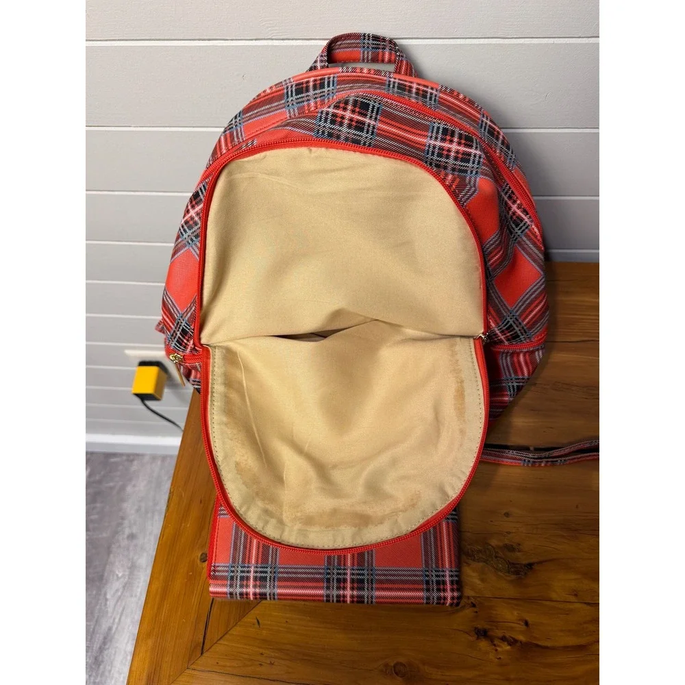 Simply Southern Plaid Backpack and New With Tag Wallet Set Red Black Gray Tartan